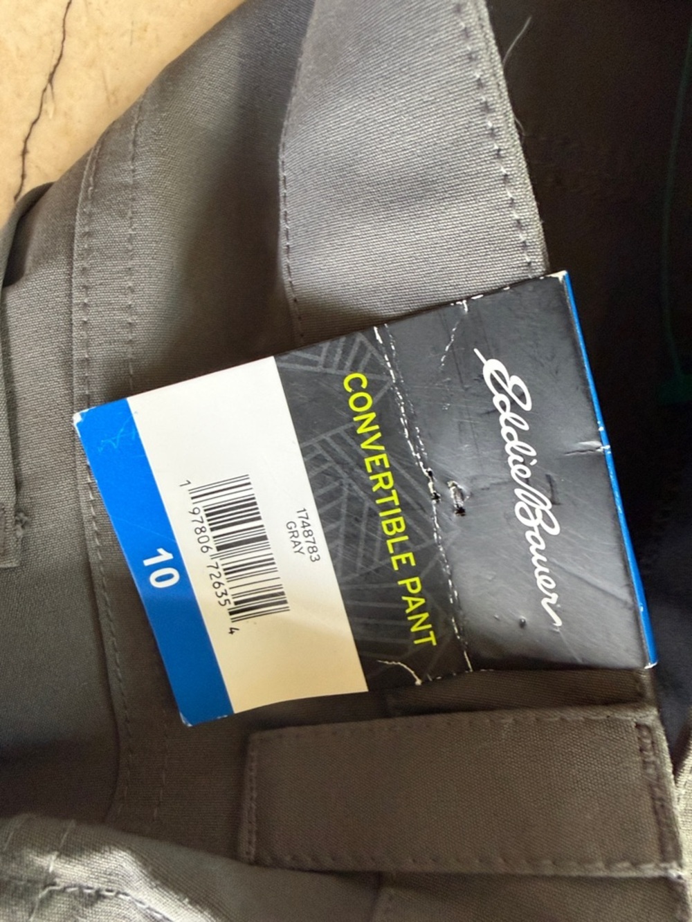 EDDIE BAUER ladies gray size 10 convertible pants NWT converts into shorts - Picture 5 of 9